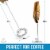 Zulay Kitchen Milk Frother With Holster Stand - Walnut Perspective: top