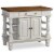 Homestyles Americana Off White Wood Kitchen Island with Storage and Open Shelves Perspective: top