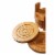 Juvale 6-Pack Round Bamboo Coasters Set with Holder -  Tan, 4.3 Inches Perspective: top