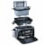 Vulcan Portable Propane Grill & Cooler Tote, Black with Gray Accents Perspective: top