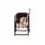 Sports Chair, Moka Collection - Brown with Beige & Red Accents Perspective: top