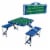 West Virginia Mountaineers - Picnic Table Folding Table with Seats Perspective: top