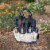 Garden Tote with Tools, Navy Blue with Beige Accents Perspective: top