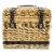 Yellowstone Picnic Basket, Brown with Beige & Red Accents Perspective: top