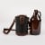 Insulated Growler Tote with 64 oz. Glass Growler, Black with Brown Accents & Glass Growler Perspective: top