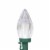 Northlight 25ct Pure White LED C9 Mini Christmas Lights, 16ft Green Wire Perspective: top