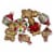 Northlight Pack of 8 Gold and Red Gingerbread Men with Sweet Treats Christmas Ornaments 3 Perspective: top