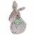 Northlight 9 Gray Plush Rabbit with Green Bow Tie Easter Decoration Perspective: top