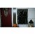 Northlight 41 Pre-Lit Black and Gray Ghostly Window with Tattered Curtain Halloween Decor Perspective: top