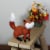 Northlight 15.75 Orange and Cream Plush Sitting Fox Fall Tabletop Decor Perspective: top