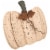 Northlight 15  Small White Wooden Fall Harvest Pumpkin with Leaves and Stem Perspective: top