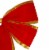 Northlight 24 x 38 Red 4-Loop Velveteen Christmas Bow with Gold Trim Perspective: top