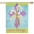 Northlight Easter Blessings Cross and Lilies Outdoor House Flag 28  x 40 Perspective: top