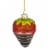 Northlight 2.75 Brown, Red, and Green Chocolate Covered Strawberry Glass Christmas Ornament Perspective: top