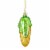 Northlight 4 Yellow and Green Corn on the Cob Glass Christmas Ornament Perspective: top