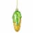 Northlight 4 Yellow and Green Corn on the Cob Glass Christmas Ornament Perspective: top