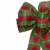 Northlight 14 x 9 Red and Green Plaid 6 Loop Christmas Bow Decoration Perspective: top