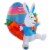 Northlight 4' Inflatable Lighted Easter Bunny with Carrots Outdoor Decoration Perspective: top