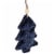Northlight 4  Blue and Black Cheetah Print Velvet Tree Christmas Ornament Perspective: top