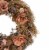 Northlight Orange and Coral Pink Twig and Floral Autumn Harvest Wreath, 13.75-Inch, Unlit Perspective: top