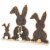 Northlight Rabbit Trio Wooden Tree Bark Easter Decoration - 15.75 Perspective: top