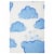 Cutie Pie Cloud Print Plush Baby Blanket - Light Blue Perspective: top