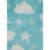 Cutie Pie Cloud Print Plush Baby Blanket - Blue Perspective: top