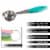 Stainless Steel Measuring Spoons on Ring Silicone Handles Set of 5 Tbsp Tsp and Metric Perspective: top