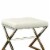 Benjara 20  Contemporary Leather Upholstery Stool with Metal Base in White Perspective: top