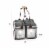 Benzara I457-AMC0008 5.5 x 9 x 9 in. Galvanized Metal Four Tin Organizer with Handles - Gray Perspective: top
