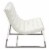 Leather Upholstered Lounge Chair with Channel Tufting Details  and Steel Frame, White  and Perspective: top