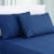 Lanester 4 Piece Queen Size Microfiber Deep Pocket Sheet Set The Urban Port, Blue Perspective: top