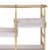Metal Frame Serving Cart with Adjustable Compartments,Gold and Washed White- Saltoro Sherpi Perspective: top
