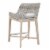 Interwoven Rope Counter Stool with Flared Legs and Cross Support, Gray Perspective: top