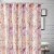 Fabric Shower Curtain with Medallion Pattern and Button Holes, Multicolor- Saltoro Sherpi Perspective: top