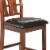 Bulged Wooden Backrest Counter Chair with Leatherette Seat, Brown and Black Perspective: top