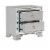 2 Drawer Wooden Nightstand with Mirror Trim and Ring Pulls, Silver Perspective: top