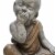 Benjara BM221082 Polyresin Baby Monk Figurine with Covered Mouth, Weathered Gray Perspective: top