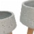 Ceramic Body Planter with Wooden Angled Legs, Set of Two, Gray and Brown- Saltoro Sherpi Perspective: top
