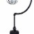 Metal Desk Lamp with Block Base and Glass Shade, Black- Saltoro Sherpi Perspective: top
