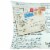 Fabric Decorative Pillow With Postcard Prints, White Perspective: top