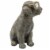 15 Inches Resin Sitting Dog Accent Decor with Solar, Antique Gold Perspective: top