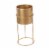 3 Piece Round Metal Planter with Tubular Base, Gold- Saltoro Sherpi Perspective: top