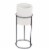 3 Piece Round Metal Planter with Tubular Base, White and Black- Saltoro Sherpi Perspective: top