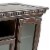 TV Stand with 4 Glass Doors and Turnip Feet, Brown Perspective: top