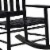Rocking Chair with Slatted Design Back and Seat, Black- Saltoro Sherpi Perspective: top
