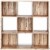 Wooden Organizer with 9 Storage Cubbies, Natural Brown- Saltoro Sherpi Perspective: top