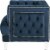 Velvet Upholstered Chair with Tufted Details and Acrylic Legs, Blue- Saltoro Sherpi Perspective: top