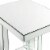 Mirrored Accent Table with C Shape and Faux Crystals, Silver Perspective: top