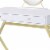 Vanity Desk with Removable Mirror and Cross Metal Legs, White and Gold- Saltoro Sherpi Perspective: top